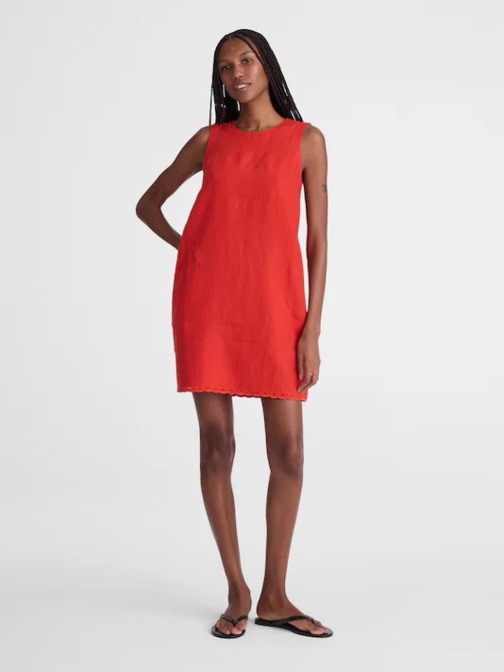 Madewell Red Linen Mini Dress